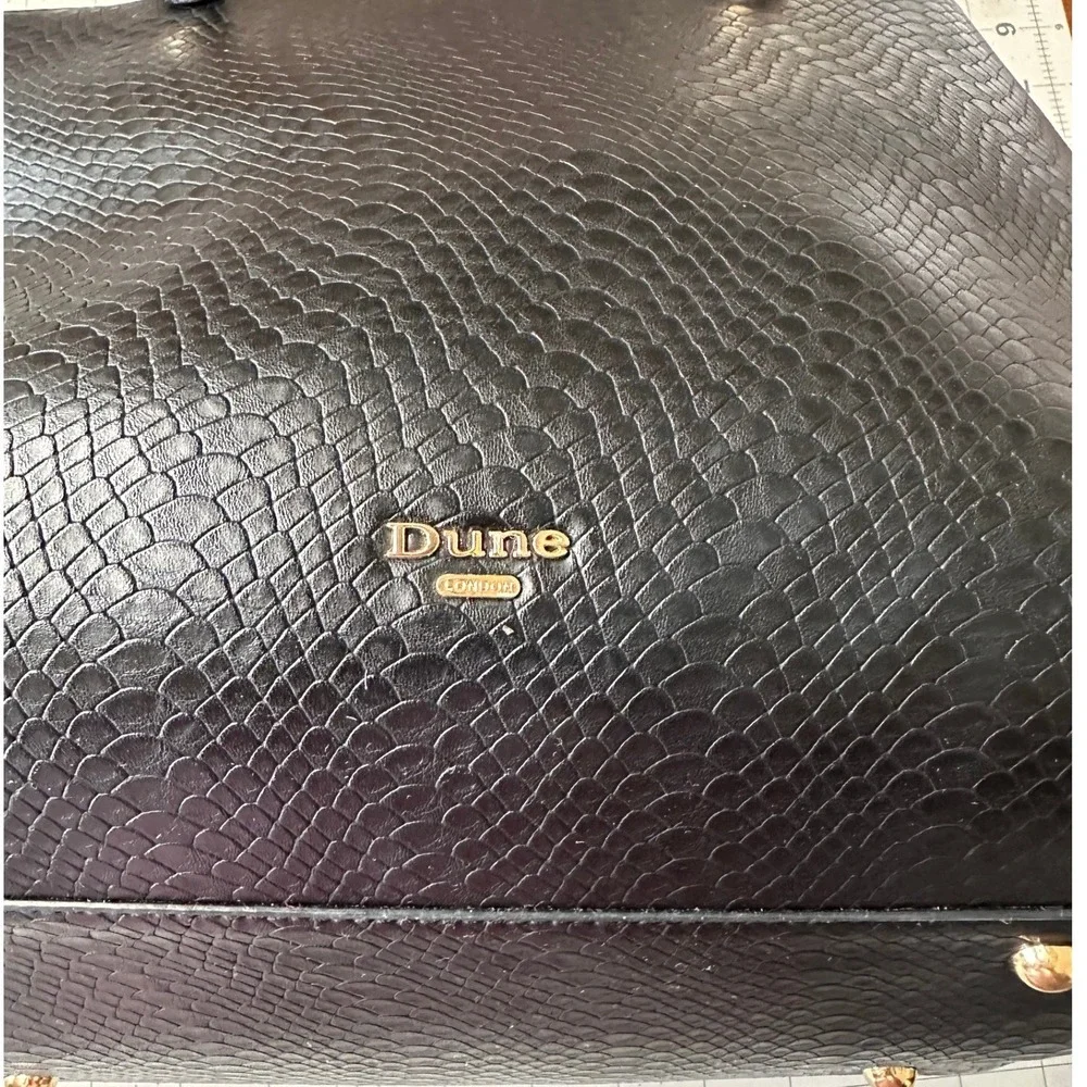 Dune London Tote Bag Medium Black Snakeskin Blush Pink Structured Logo,medallion